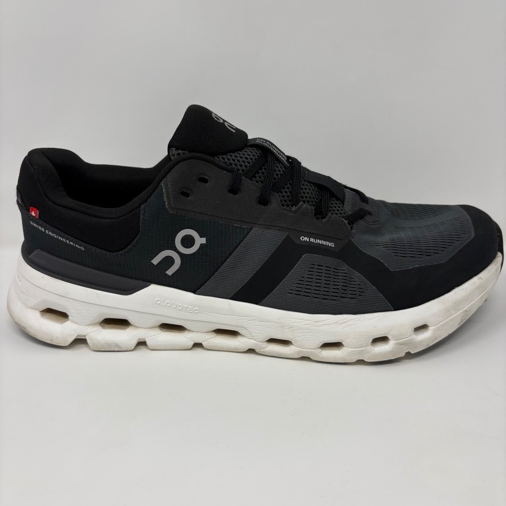 On Cloudrunner 2 Mens Size 13 2E Wide Black White Athletic Running Shoes